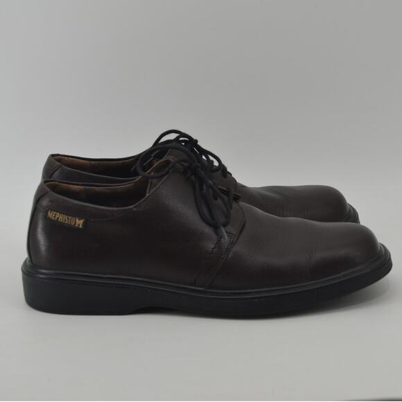 Mephisto Mens Dark Brown Dress Shoes Lace Up France Size 8 - Picture 3 of 14